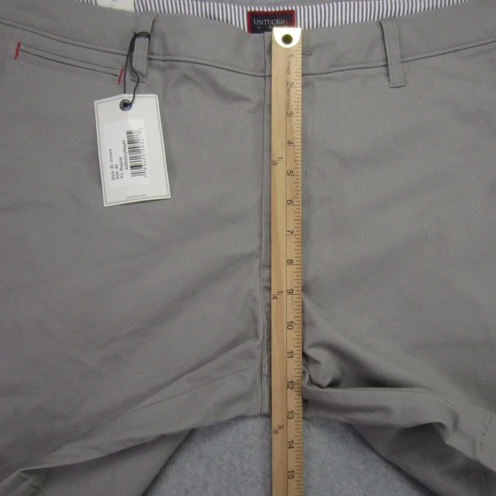 Mens 40x9 UNTUCKit Shorts Gray St. Vincent Chino Casual Golf Flat Front NWT READ